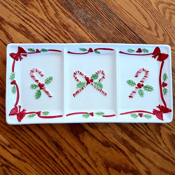 Raleys Other - 🎄SALE 50% OFF ‼️Candy Cane 3-Sectional Dish